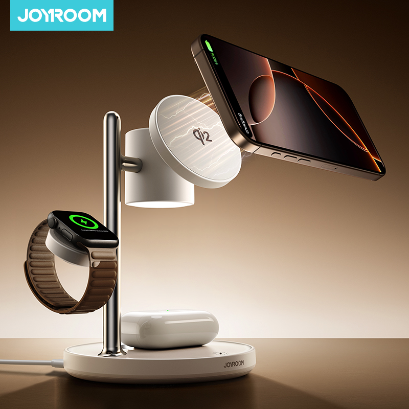 Wireless Charger Watch - Joyroom 4-in-1 Magnetisch Oplaadstation voor iPhone