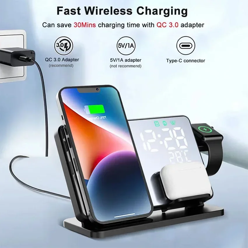 Draadloze oplader Wekkerstanda - Wireless Charger Watch recensie en prijs