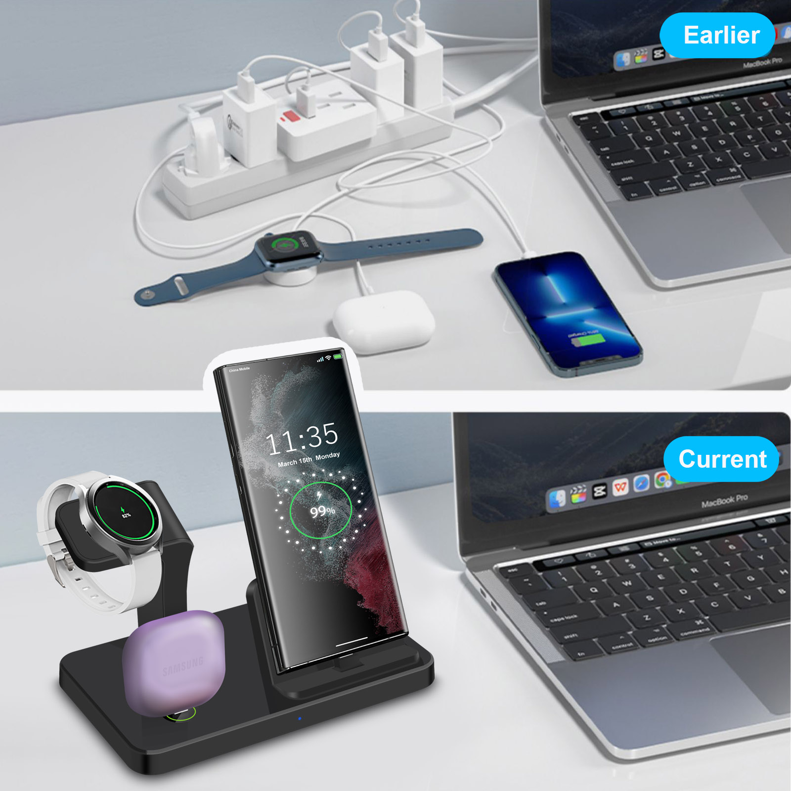 3-in-1 Type C-poort draadloze  - Wireless Charger Watch recensie en prijs