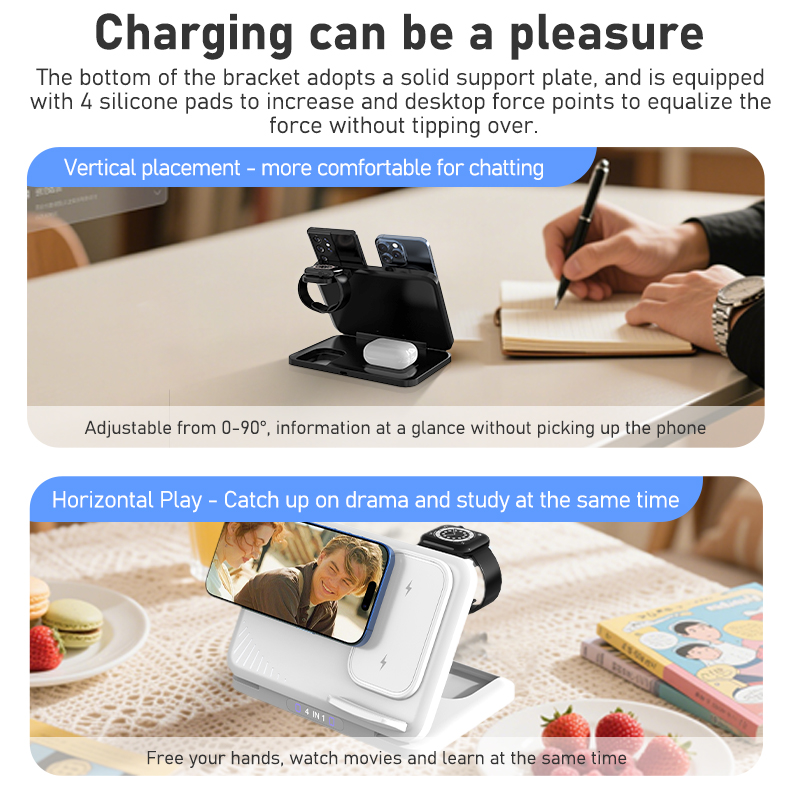 4 in 1 dubbele telefoon draadl - Wireless Charger Watch recensie en prijs